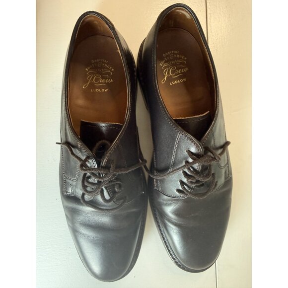 J Crew Ludlow derbys Men's Dress Shoe Leather Dark Brown $248 Size 10 [jb] - Picture 5 of 8